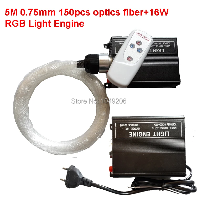 16W RGB lumina fibra optica motor driver + 5M 0,75 mm 150pcs fibra optica Lumina fibra optica kit de lumina