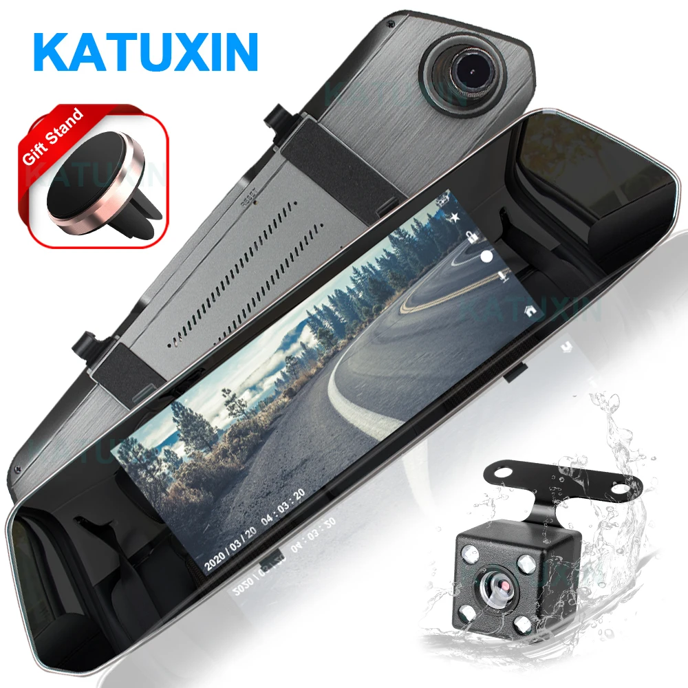 KATUXIN 7 Inch Touch Screen Masina Dash Cam DVR Dual Camera Oglindă Video Recorder H16A