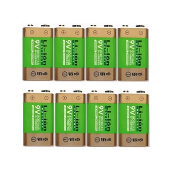 Hot-vânzare 6pcs/lot 800mAh Li-ion 9 V Baterii Reîncărcabile Pentru detectoare de Fum, Microfoane Wireless