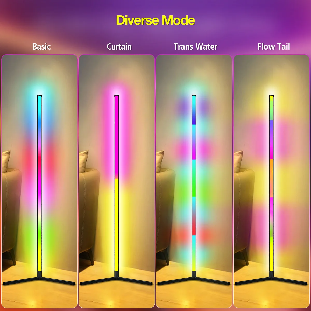 Usb 24-Cheie Telecomanda RGB Simfonie Lampa de Podea Camera de zi Simplu, plin de culoare Led Strip Atmosfera Colț de Lumină Lampă Standard