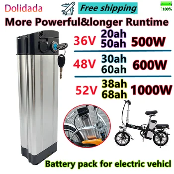 Portable52V e-bike bateria, 1000W mare baterie de litiu de putere carcasă din aluminiu potrivit pentru o durata lunga de viata din seria de e-bike
