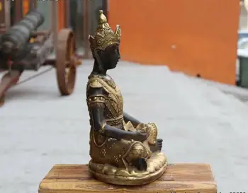 Tibet Shakyamu Folk Cupru Bronz Auri Thailanda Budismul Statuie A Lui Buddha Sakyamuni
