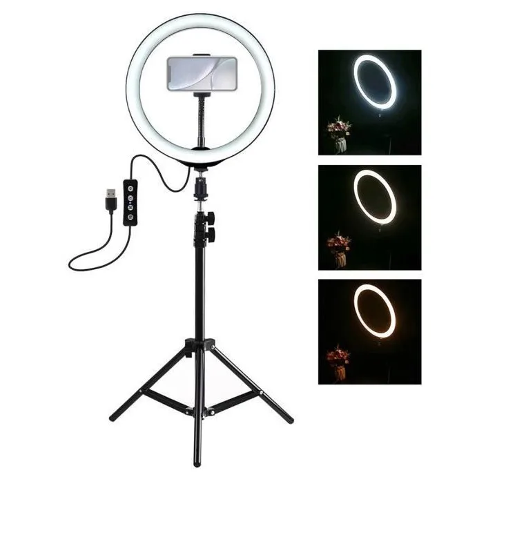 Foto Selfie Umple de Lumină 10inch Estompat Telefon cu Camera 26CM Inel de Lampa Cu Stand Trepied Pentru Machiaj Video Live Studio