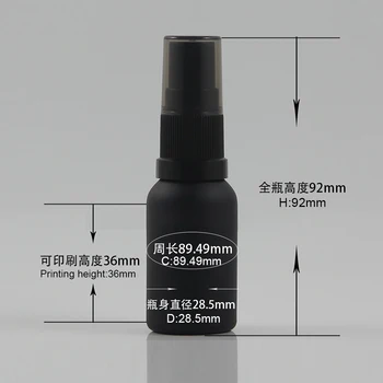 Negru mat mini 15ml Proba de Instrument de Călătorie sticla cu pulverizator pentru parfum sticle returnabile en-gros