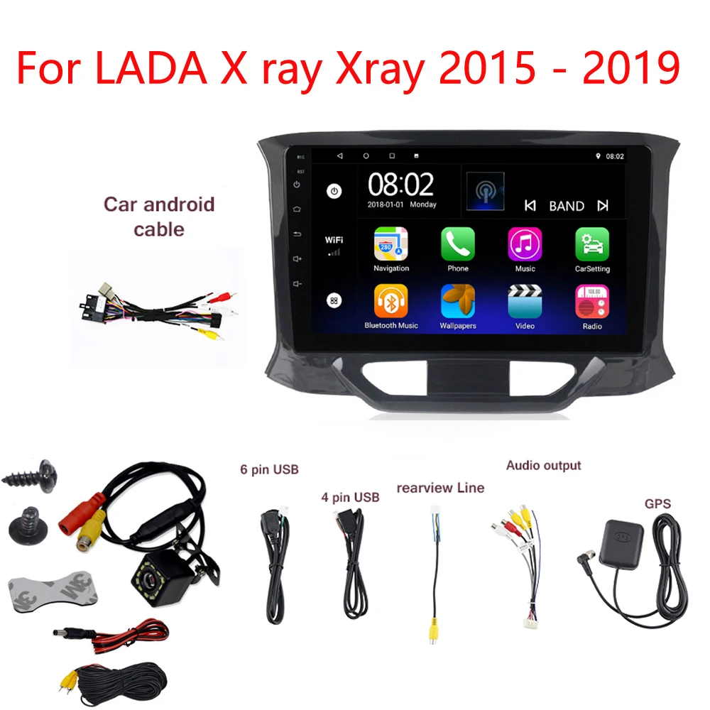 BYNCG Mașină Android 9.0 2GB Ram Radio Auto Multimedia Player Video de Navigare GPS Android 2 din dvd Pentru LADA X ray Xray - 2019