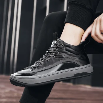 New Sosire Câțiva Bărbați Încălțăminte Anti-Alunecare Mediu Tăiat Confortabil Originale Barbati Pantofi De Piele Toamna Portabil De Sex Masculin Casual Sneaker