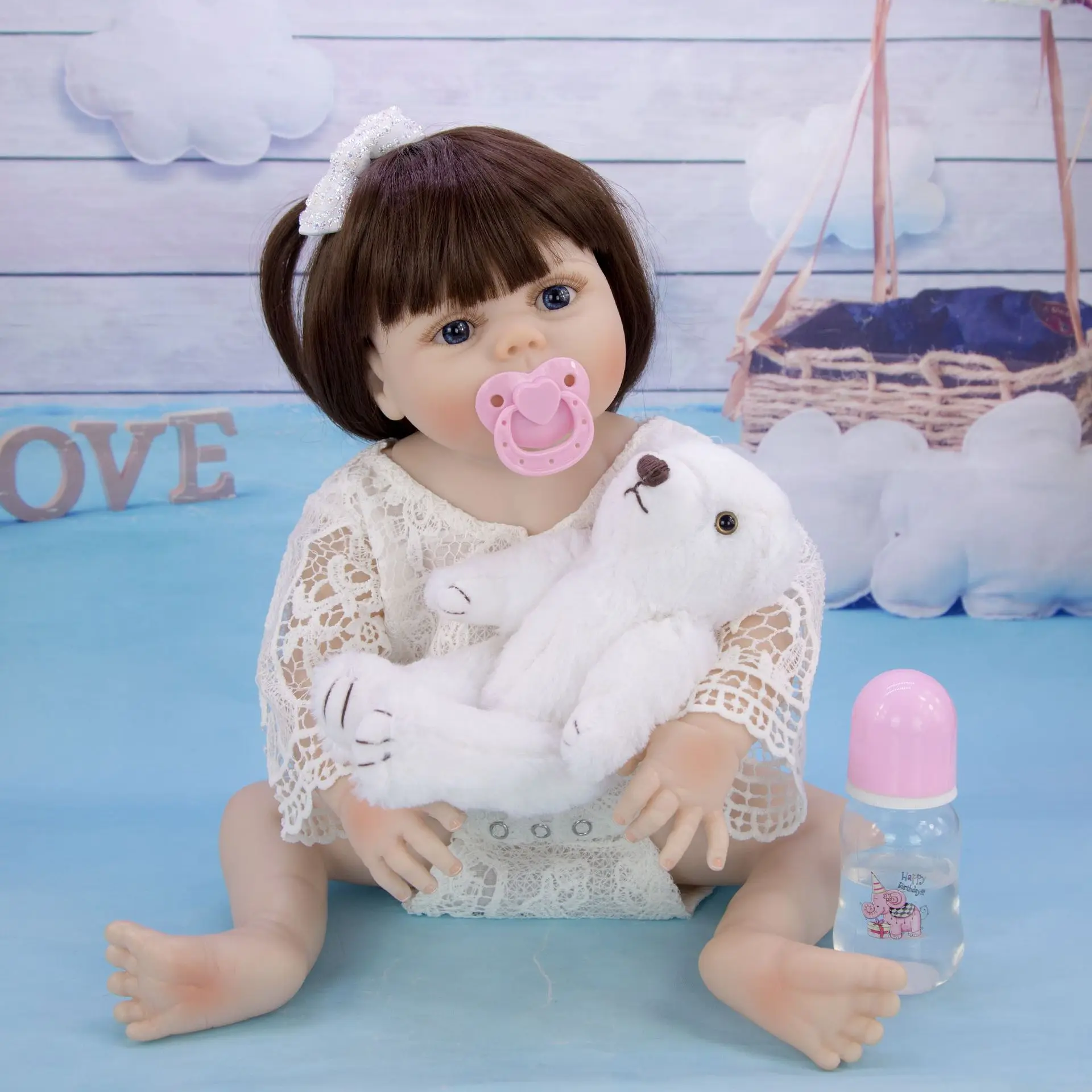 KEIUMI 23 inch Full Body Silicon Vinil bebe Renăscut Baby Dolls Fata Realiste Păpuși Reborn 57 cm Pentru Copii Cadou de Ziua de nastere