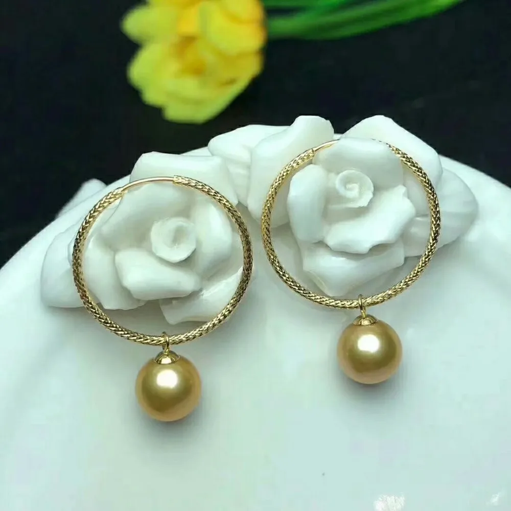 Shilovem 18k aur galben Naturale, perle de apă dulce Picătură Cercei Bijuterii fine pentru femei la modă de nunta planta noi mymee7-8zz