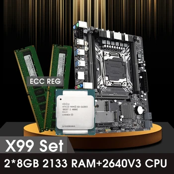 X99M-G Placa de baza Stabilit Cu Xeon E5 2640 V3 despre lga2011-3 CPU 2 buc X 8GB = 16GB DDR4 Memorie RAM ECC REG