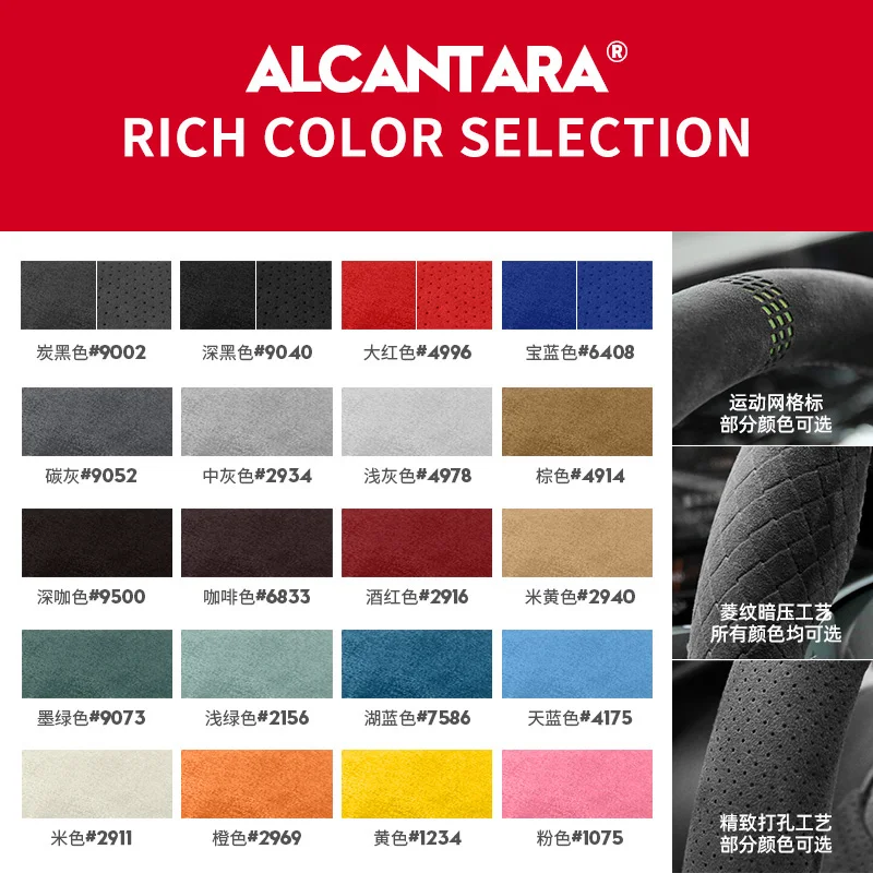 Real Alcantara & Carbon Fible capac volan pentru Porsche Macan, Cayenne taycan panamra 718 Macan 9YA 911 Sutura de Prindere de mână 3