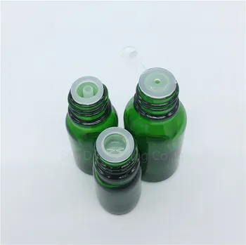 500PCS 5 ml/10ml/15ml/20ml/30ML/50ml/100ml Verde de Sticlă Flacoane de Ulei Esential de Sticla Cu Negru Capac de Sticla de Parfum 1