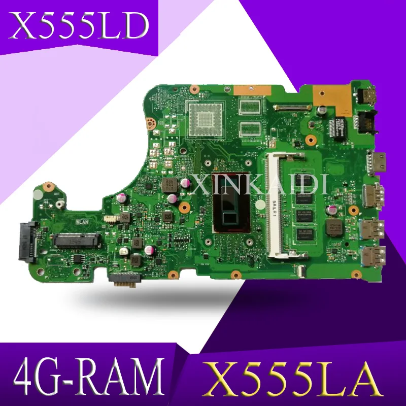 XinKaidi X555LD Laptop placa de baza pentru laptop ASUS X555LA X555LD X555LF X555LJ X555L X555 Test original, placa de baza 4GB-RAM I5-CPU 1