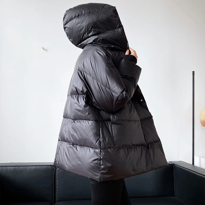 ZURICHOUSE Stil coreean cu Gluga de Iarna pentru Femei Jachete de Moda de Libertate Ține de Cald 90% Alb Rață Jos Parka Gros Strat Pufos de Zăpadă