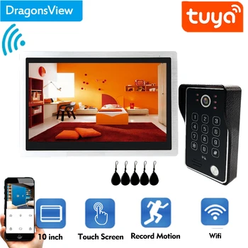 Dragonsview 1080P Tuya Video Interfon 10 Inch Wireless Wifi Video interfon Sonerie Cu Camera RFID Parola de Deblocare Mișcare