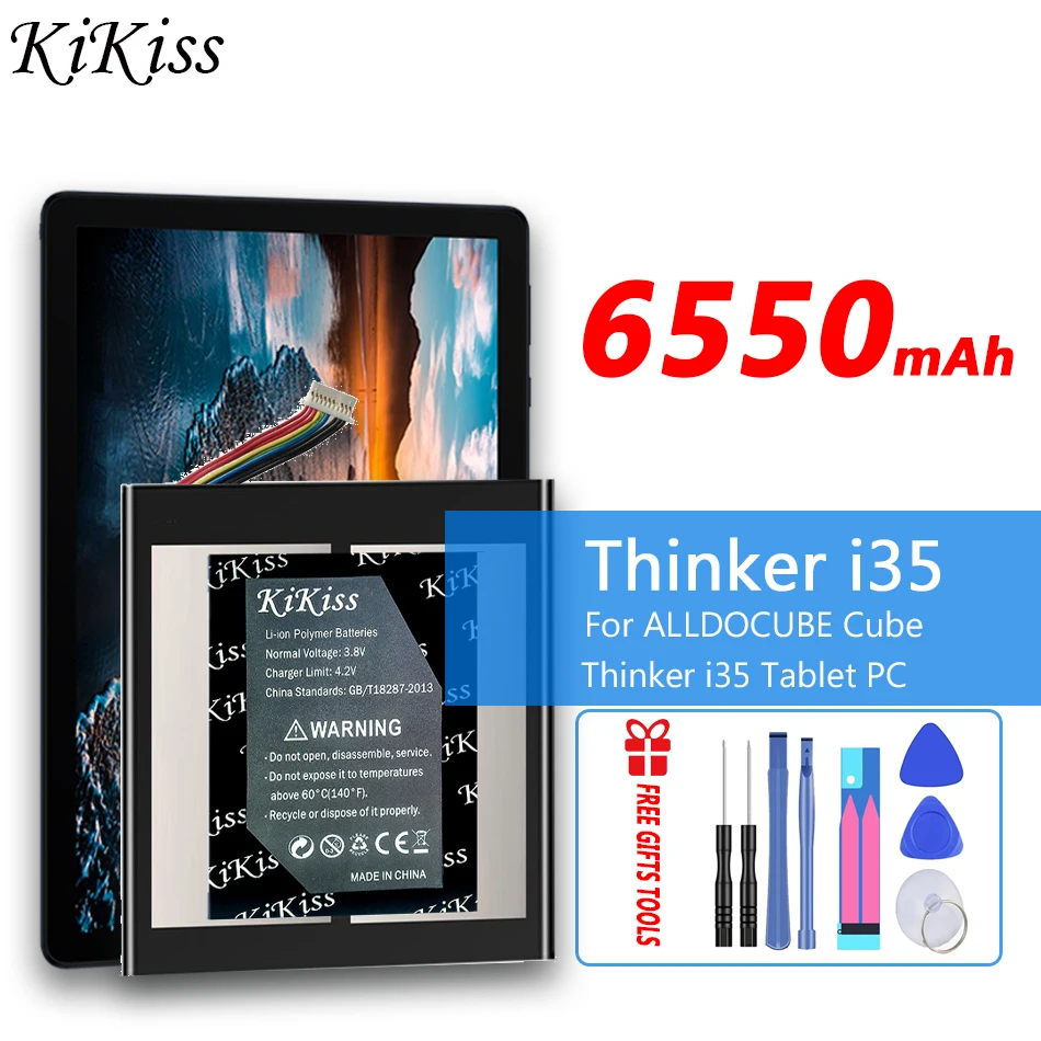 KiKiss de Mare Capacitate 6550mAh Gânditor I35 Acumulator de schimb pentru ALLDOCUBE Cub Gânditor I35 Tablet PC Kubi Baterie Reîncărcabilă
