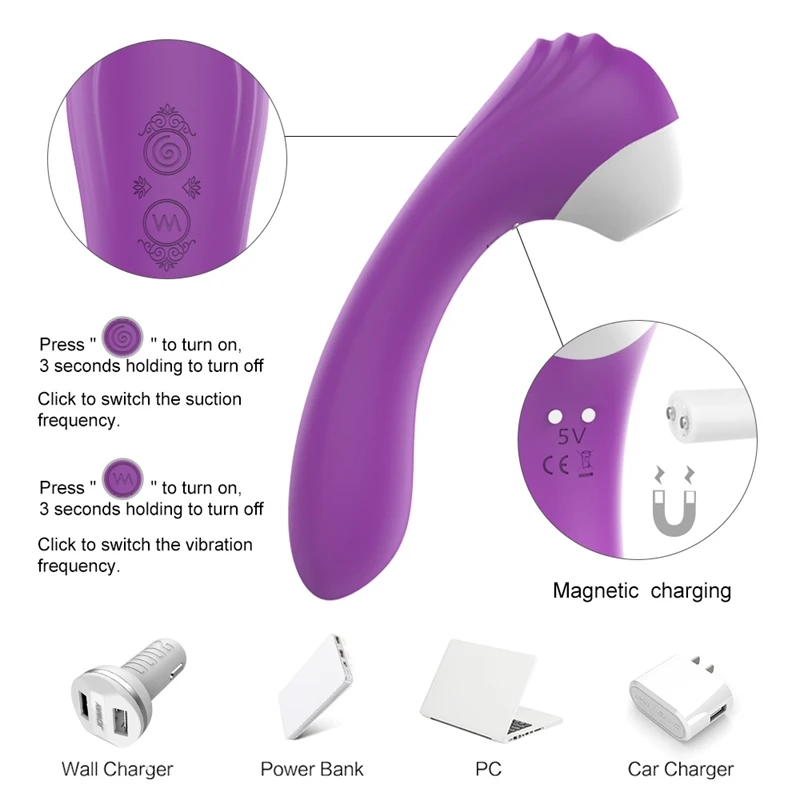Clit Sucker G Spot Vibrator Puternic Vibrații Penis artificial Jucarii Sexuale pentru Femei Dual Stimulare 2 in 1 de sex Feminin Masturbator rezistent la apa