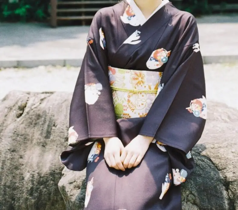 Oriental Kimono Tradițional 130cm Timp de Epocă Femei Rochie