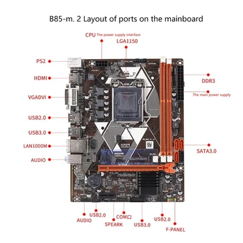 B85 Placa de baza LGA 1150 Dual Channel DDR3 Suport 8Gx2 M. 2 Placa de baza pentru a 2-a a 3-I3 I5 si I7, Pentium Celeron Serie