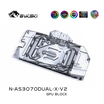 Bykski GPU Apă, Bloc Pentru ASUS RTX3080 3090 STRIX Card Grafic, VGA Watercooler,5V ARGB/12V RGB SINCRONIZARE, N-AS3070DUAL-X-V2 3