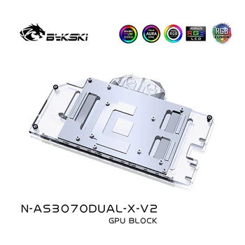 Bykski GPU Apă, Bloc Pentru ASUS RTX3080 3090 STRIX Card Grafic, VGA Watercooler,5V ARGB/12V RGB SINCRONIZARE, N-AS3070DUAL-X-V2 4
