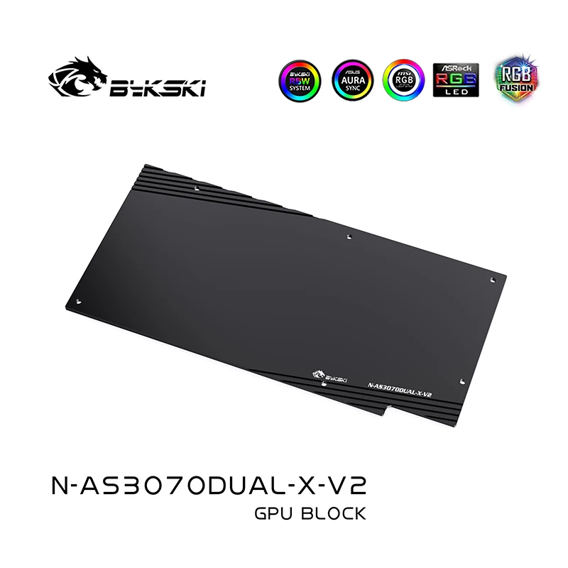 Bykski GPU Apă, Bloc Pentru ASUS RTX3080 3090 STRIX Card Grafic, VGA Watercooler,5V ARGB/12V RGB SINCRONIZARE, N-AS3070DUAL-X-V2 2