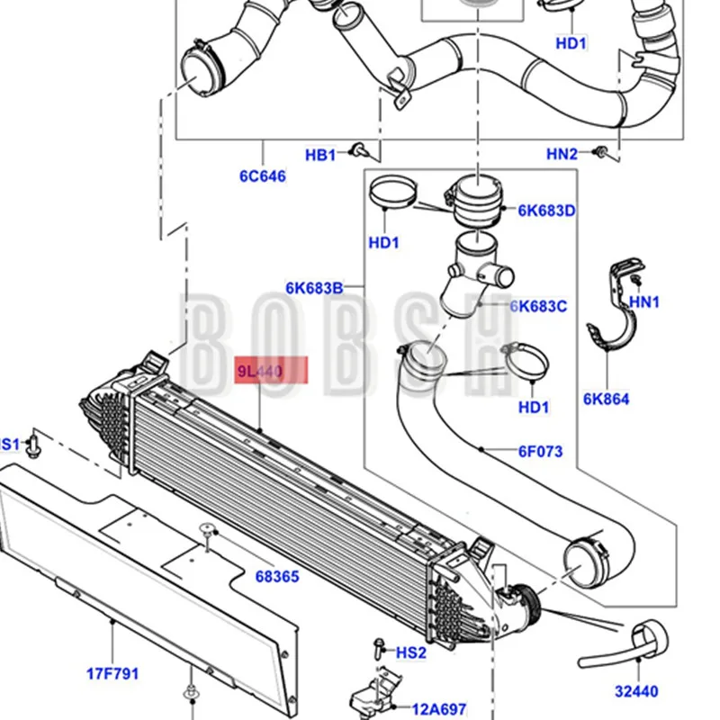 Masina Intercooler 2012-lan dro verr ang ero ver evo que dis cov ery Motor turbo cooler Roata supraalimentat radiator LR031467