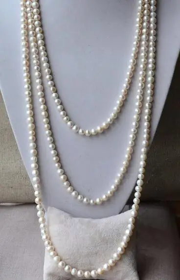De Vânzare la cald Clasic Colier de Perle de 90 de centimetri AA 7-8MM Culoare Alb de apă Dulce Pearl Lung Bijuterii Fine Femei Fermecătoare Cadou