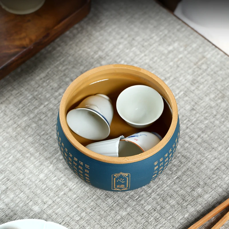 Oală] Yixing nisip violet ceremonia ceaiului accesorii toate mijloacele de noroi suspensie Xinjing stilou mic de spălat castron de ceai de spălat ceai
