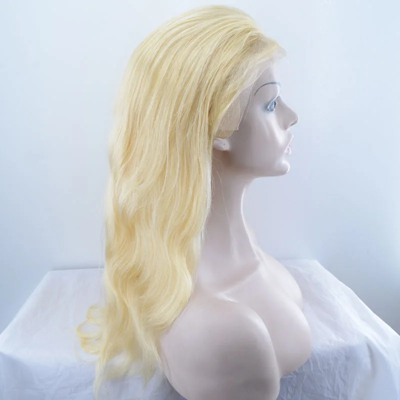 150% Densitate dantela frontal peruca Frumoasa pentru Tineret Femei Blond Lung Ondulat Păr Uman Peruca Dantela Fata pentru femei albe