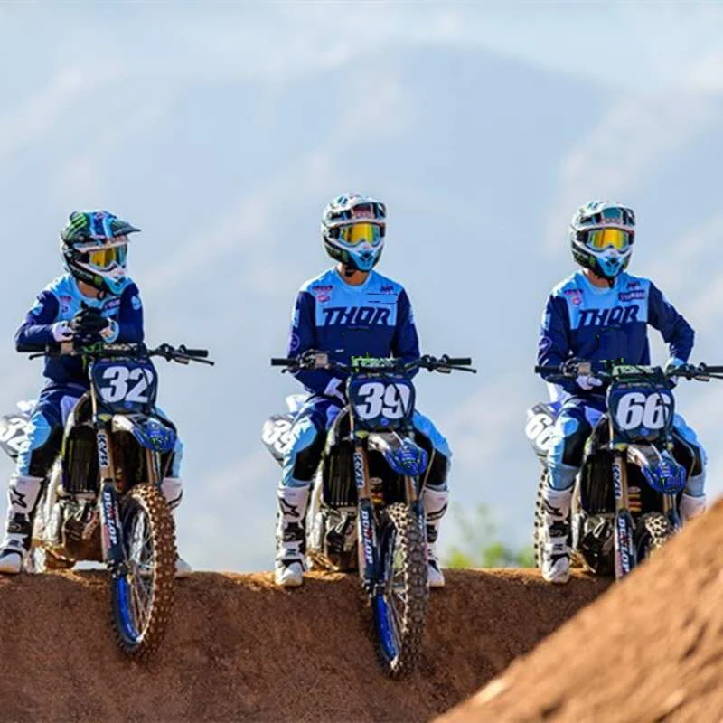 2021 Nou Albastru Motocross MX gear set de Motociclete off-road Jersey și Pantaloni costum de curse FLEXAIR motocicleta îmbrăcăminte 0