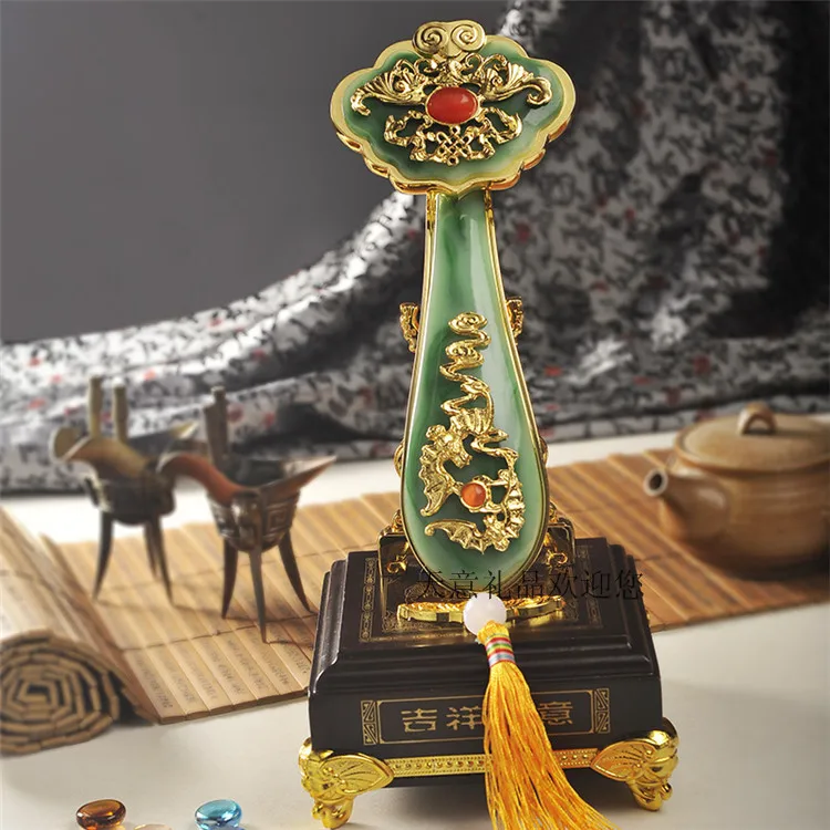 TOP cadou BUN # 2020 office acasă Mascota eficace Talisman Bani de Desen Avere Golden JADE RUYI FENG SHUI Sculptura statuie