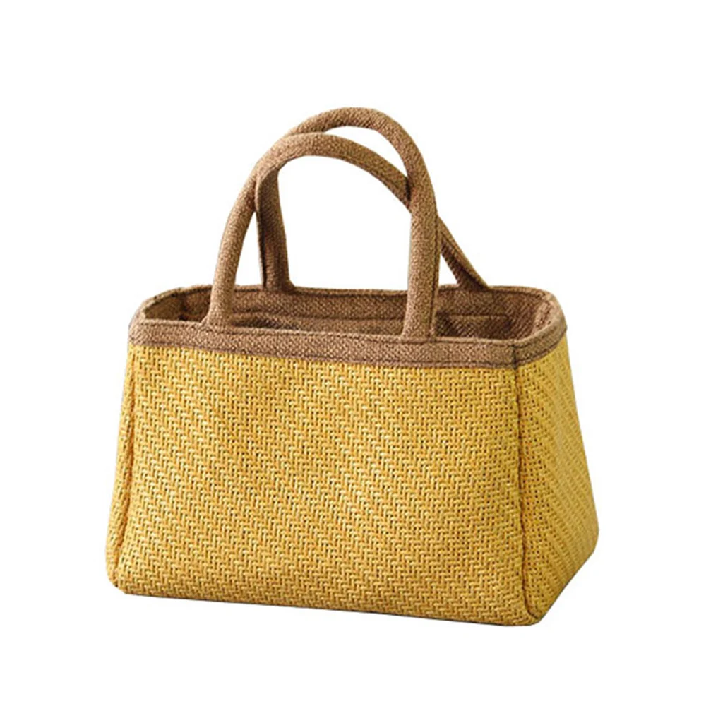 Geantă de mână retro femei geanta sac de depozitare bambus țesute sub sac de paie manual de bambus sac 3