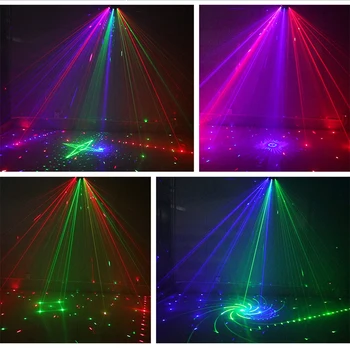 Etapa Lumina RGB Colorate de Control de la Distanță Atmosfera Lampa de Sunet-Activat cu Laser Proiector de Iluminat pentru DJ Disco Dance Bar Pub