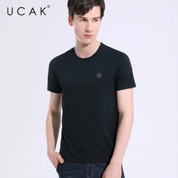 UCAK Brand Clasic O-Gat Maneci Scurte de Mătase, Tricou de Vara Noi Streetwear Casual Moale Respirabil Tricouri Tricou Barbat Homme U5635