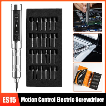 ES15 Mini Precizie Șurubelniță Electrică cu Acumulator Inteligent de Control de Mișcare de Alimentare USB Șurubelniță 4mm Șurubelniță Bit Set Lumini cu LED-uri 3