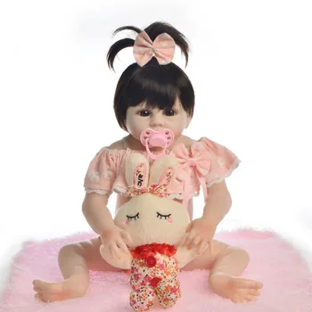 NPK 48CM nou-nascut bebe papusa reborn realista fetiță în rochie complet corpul silicon realist Baie pentru copii jucărie din punct de vedere Anatomic Corect