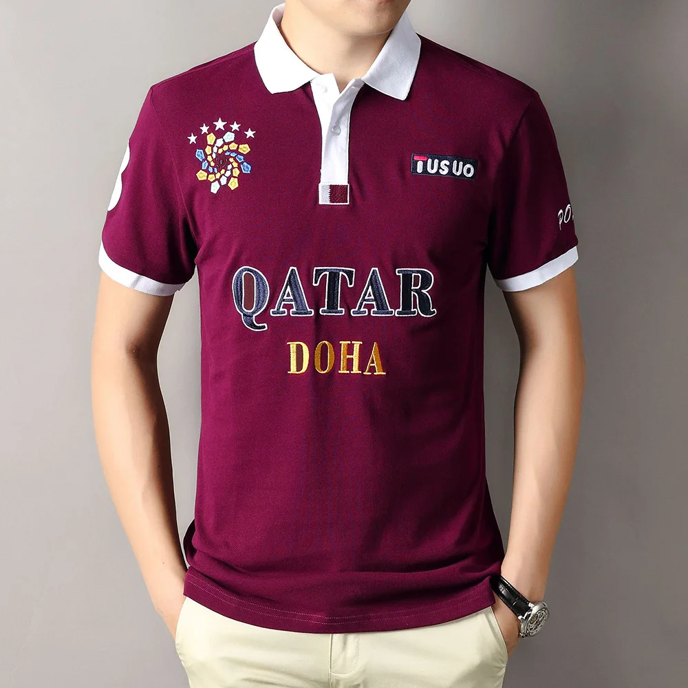 Pentru Bărbați 2021 Qatar Fotbal Sport Bumbac Vrac Plus Dimensiune 6XL Mâneci Scurte Broderie de sex Masculin ClothesTop Clasa Tricouri Polo 2