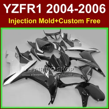 Vopsea personalizate Injecție carenajele kituri pentru YAMAHA R1 2004 2005 2006 YZF R1 04 05 06 YZF1000 negru argintiu motociclete piese de carenaj