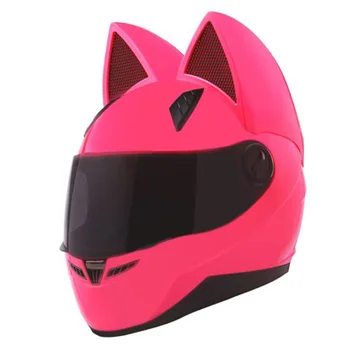 Casca motocicleta Nitrinos brand cu urechi de pisică cursa de automobile antifog cască integrală a personalității design capacete casco casca