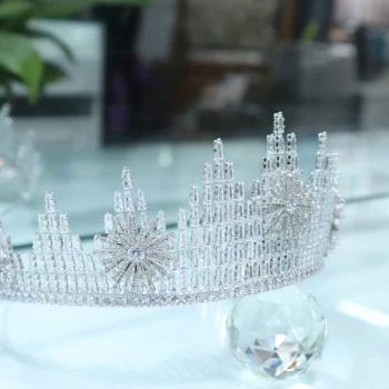 Moda Printesa Mireasa Diademe Femei Fete De Floarea-Soarelui Și Lasă Coroana Benzi Zircon Nunta Headpieces De Păr Bijuterii