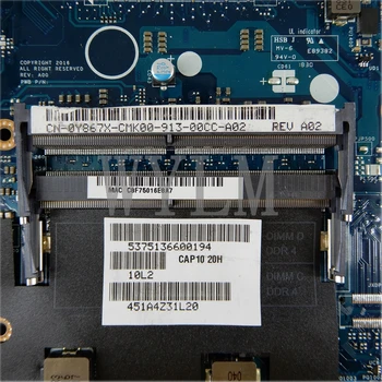 CN 0Y867X CAP10 LA-E321P i7-7820U Placa de baza Pentru DELL Precision 7720 M7720 Y867X Laptop placa de baza Testat 1