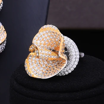 LARRAURI Nigerian nunta mireasa seturi de bijuterii de cristal la Modă Brățară Cercei Colier Inel Femei Aniversarea de Bijuterii