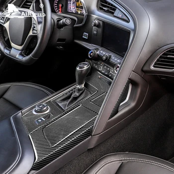 VITEZA Fibra de Carbon pentru Chevrolet Corvette 2016 2017 2018 2019 Accesorii Auto Gear Shift Panou Acoperă Ornamente Autocolante 3