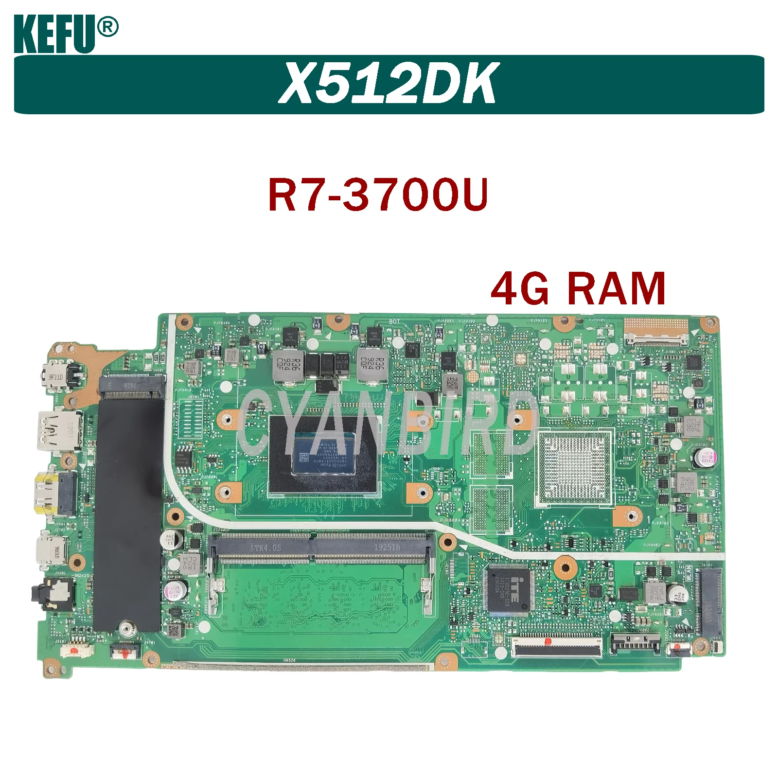 KEFU X512DK este potrivit pentru ASUS X512DA F512DA X512D F512D X512DK laptop placa de baza cu R7-3700U 4G-memorie RAM test OK 3