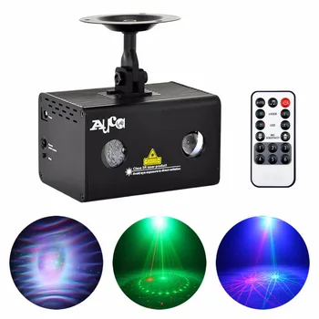 AUCD Mini Remote 8 Modele RG Laser & Aurora Apă Galaxy LED-uri RGB se Amestecă Proiector Lumini Acasă DJ Petrecere, Spectacol de teatru de Iluminat LL08RG 1
