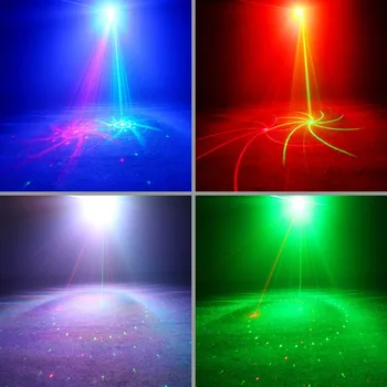AUCD Mini Remote 8 Modele RG Laser & Aurora Apă Galaxy LED-uri RGB se Amestecă Proiector Lumini Acasă DJ Petrecere, Spectacol de teatru de Iluminat LL08RG 4