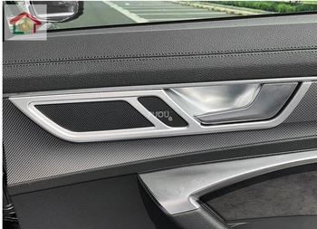 Accesorii auto Pentru Audi A6 C8 2019 ABS fibra de carbon negru Interior Usa Maner Capac Castron Decor Ornamental Autocolant 4buc Interior 5