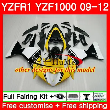 Bodys Pentru YAMAHA YZF1000 YZFR1 09 10 11 12 YZF-1000 77SH16 YZF-R1 TOP alb Rosu YZF 1000 R 1 YZF R1 2009 2010 2011 2012 Carenajele
