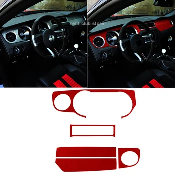 Piele De Căprioară De Bord Consola Centrala Capac Decorativ Benzi Autocolante Auto Pentru Ford Mustang 2010-Interior Modificat Accesorii 4