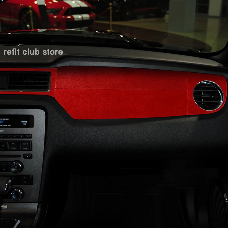 Piele De Căprioară De Bord Consola Centrala Capac Decorativ Benzi Autocolante Auto Pentru Ford Mustang 2010-Interior Modificat Accesorii 3